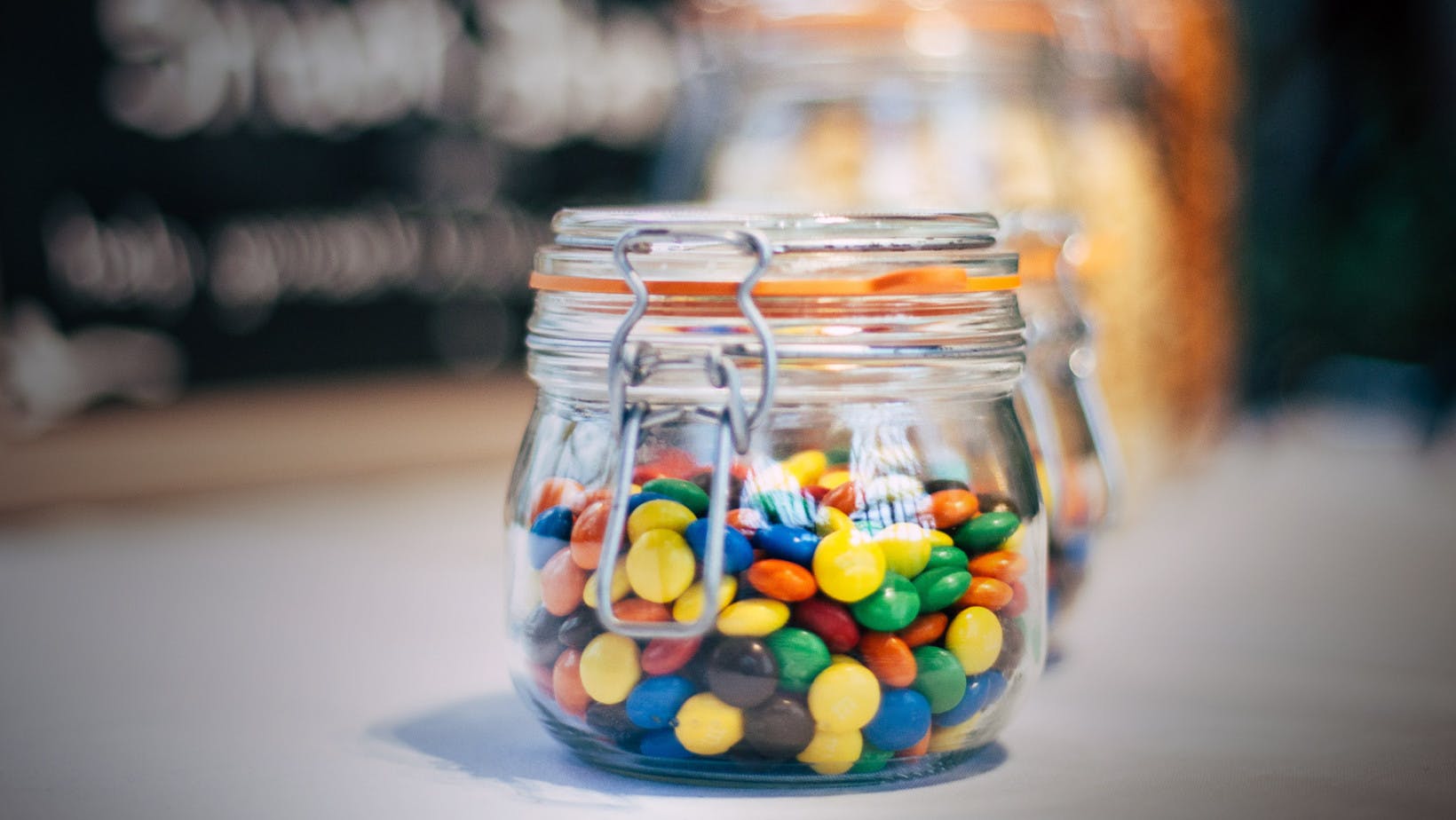 Pieces of candy in a jar representing budget constraint 