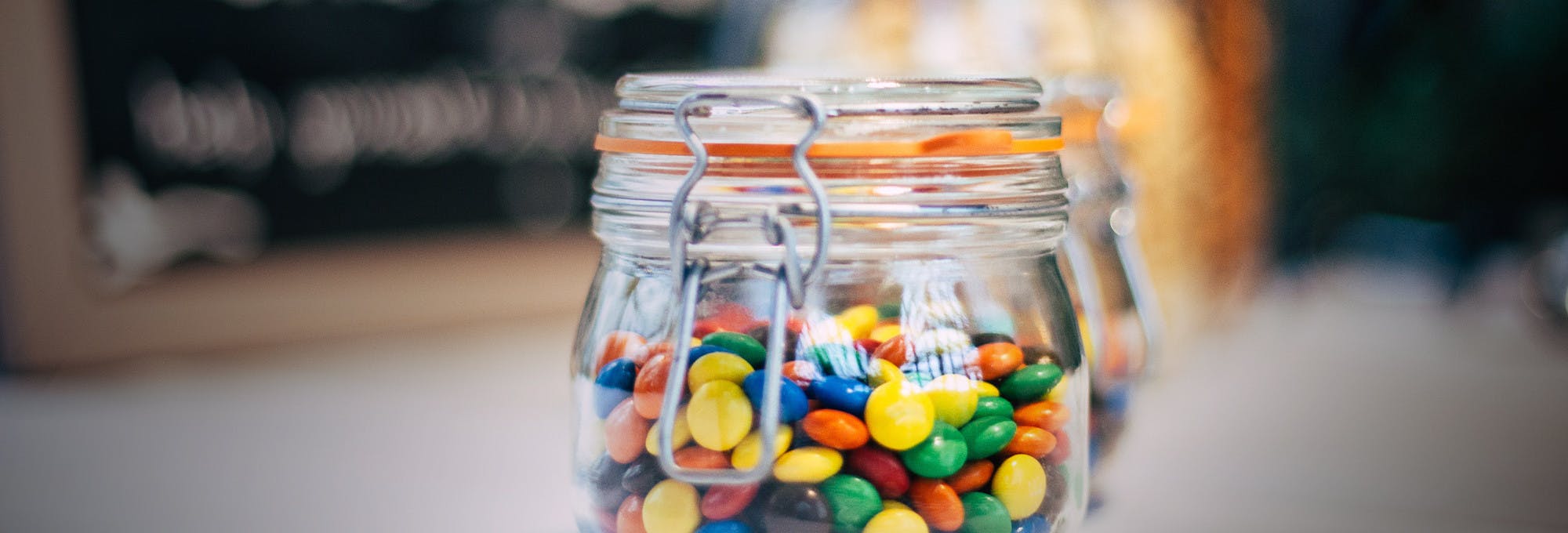 Pieces of candy in a jar representing budget constraint 